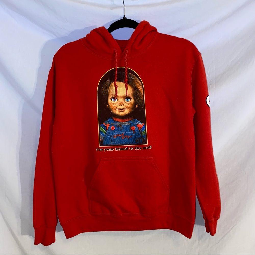 Chucky red "good guys" sweatshirt with hood Small